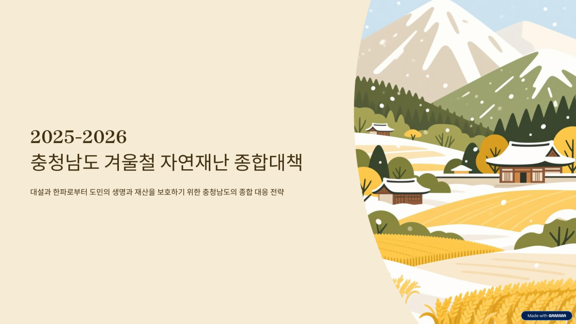 2025-2026 겨울철 한파·대설 종합대책 