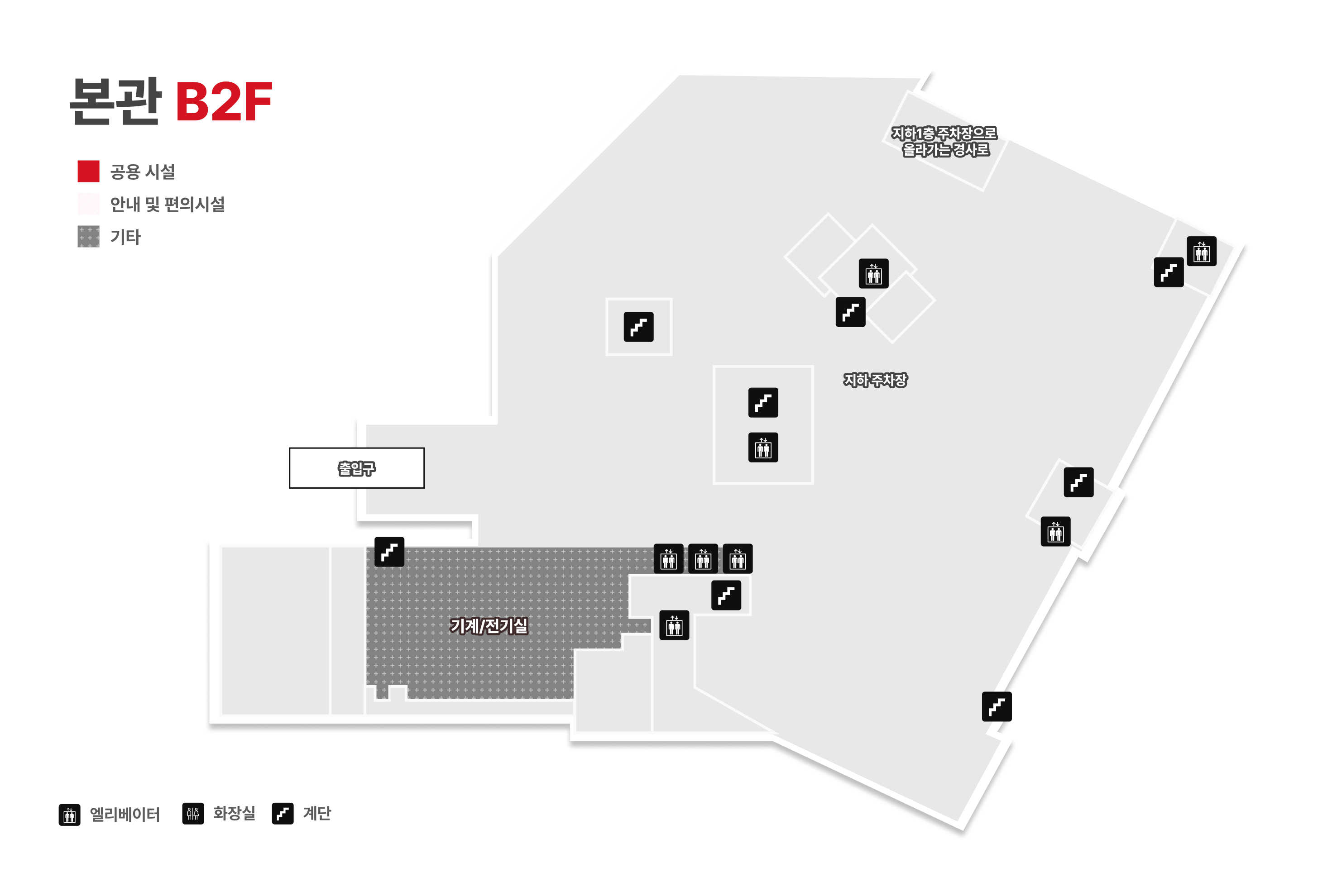 본관 2F 2층 주차안내 배치도